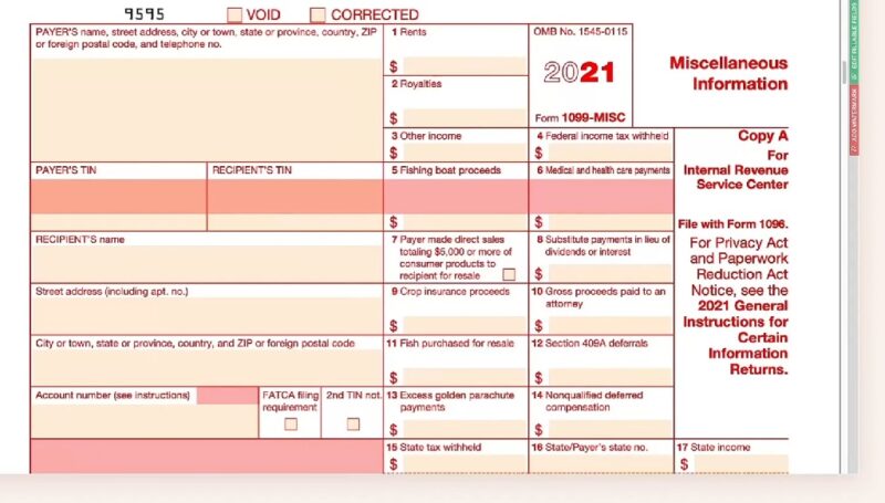 Example of Form 1099-MISC