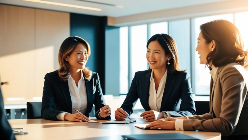 women on a meeting